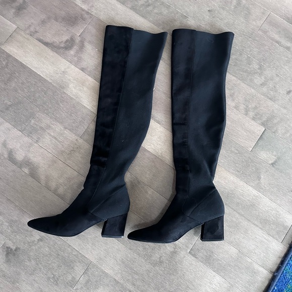 Steve Madden tall knee high boots low block heel pointy, material suede Bren 7,5 - Picture 3 of 9
